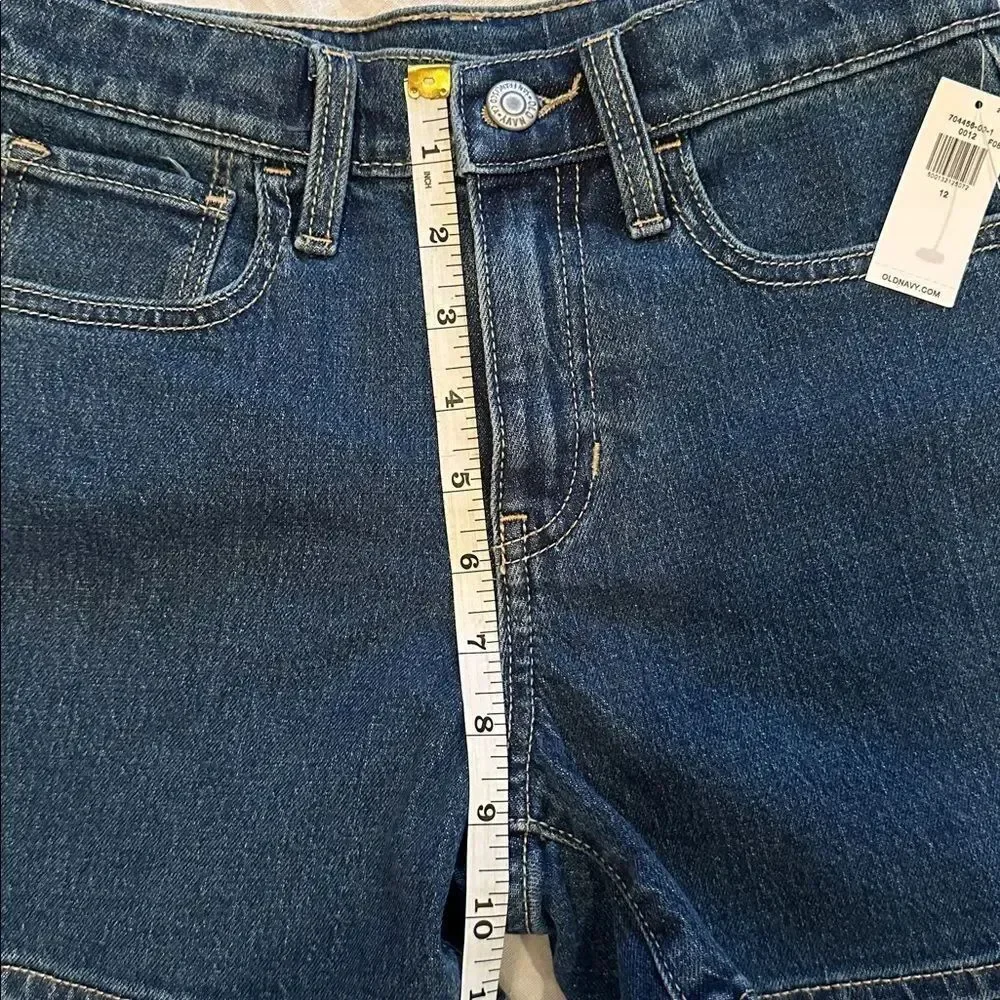 Old Navy Kids Blue Denim Jeans Shorts High Rise Size 12